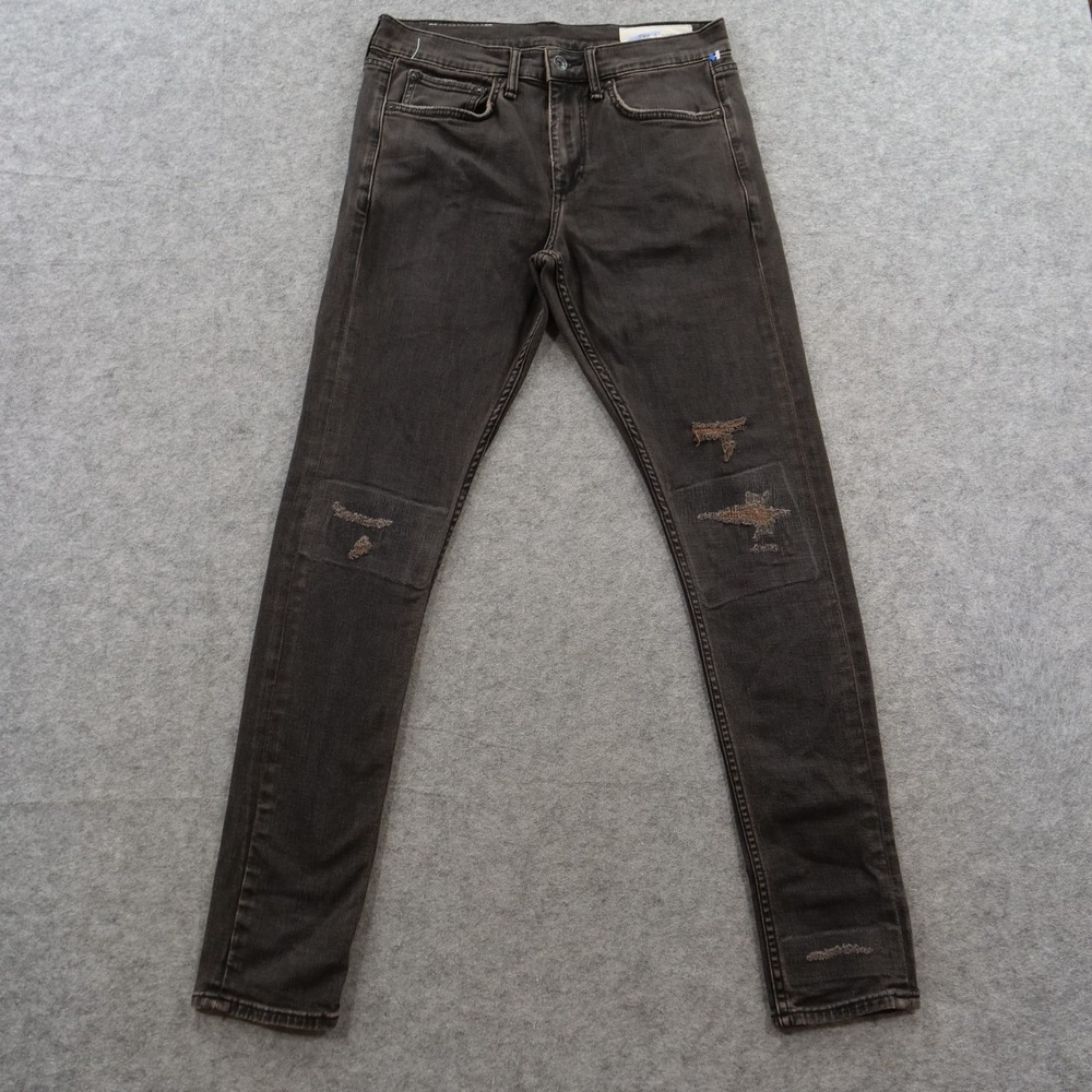 Rag & Bone Jeans Mens 30 Brown Fit 1 Extra Skinny Mid Rise Distressed Zip Fly
